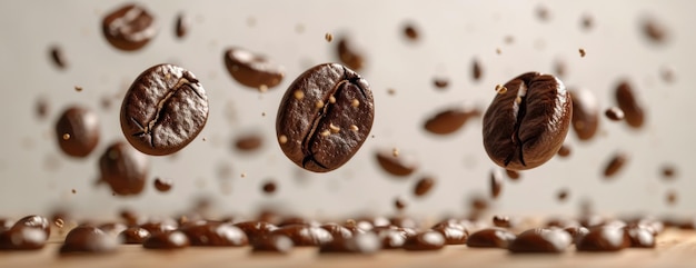 Falling Coffee Beans in MidAir