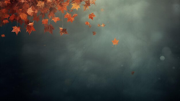 falling dry leaves blurred abstract cold autumn background with copy space to insert