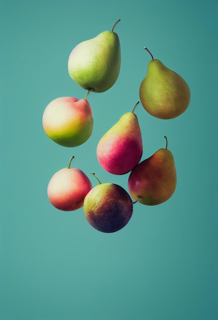 Falling fruit composition backdrop apples oranges and other fruits