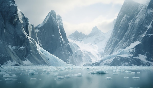 グリーンランドの氷河の崩壊 船からの写真