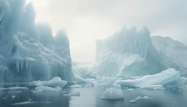 グリーンランドの氷河の崩壊 船からの写真