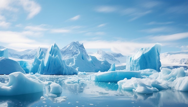 The falling of glaciers in Greenland Photo from the boat