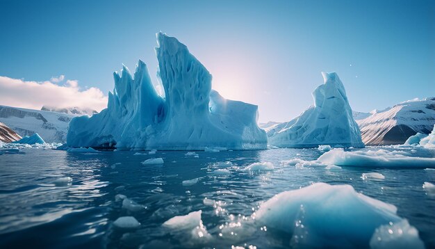 Photo the falling of glaciers in greenland photo from the boat