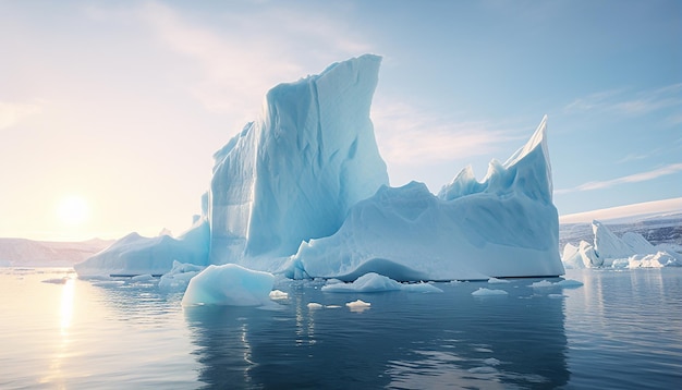 グリーンランドの氷河の崩壊 船からの写真