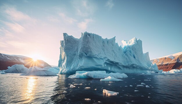 グリーンランドの氷河の崩壊 船からの写真