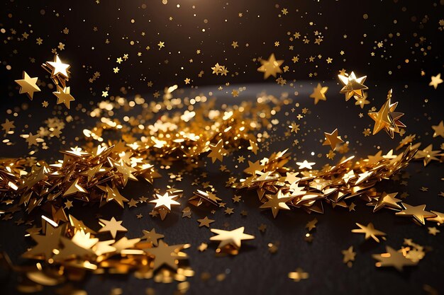 Photo falling golden stars