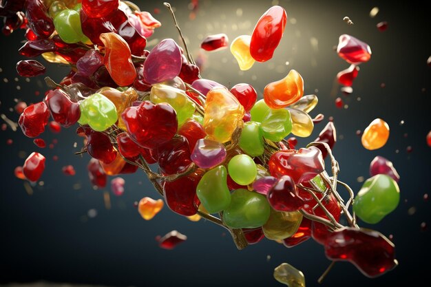 Falling Jewels Vibrant Red and Green Grapes in Motion