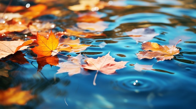 Falling Leaves Afloat