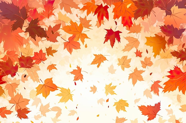 Falling leaves nature background