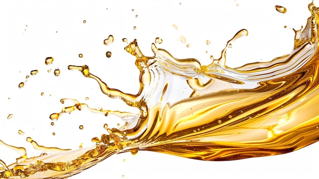 falling oil splash isolated on white background