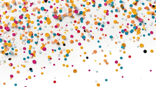 falling pastel color confetti and streamers