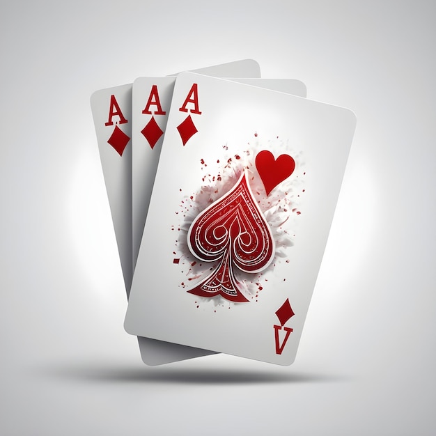 Photo falling poker cards aces realistic vector icon