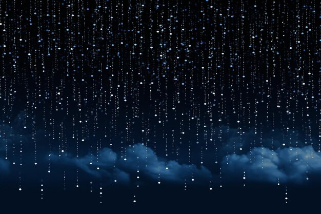 Falling rain on transparent background