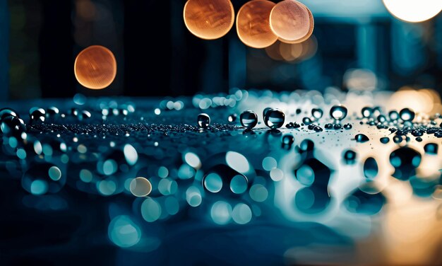 Falling raindrops on rainy days slow motion special effects creative background wallpaper design