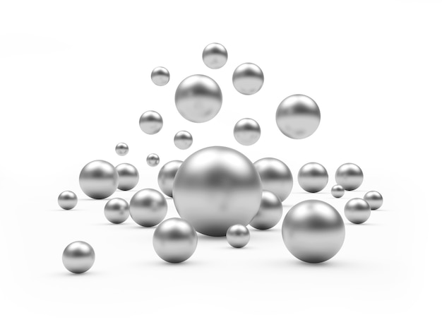 Falling silver spheres