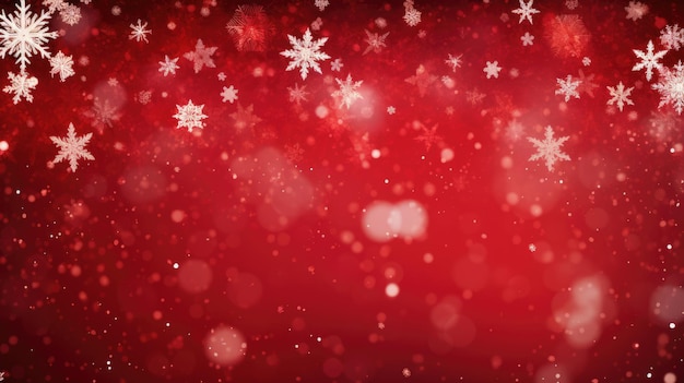 写真 落ちる雪の薄片 壁紙 降雪 冬の休日 赤い背景