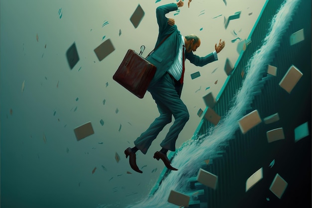 Falling stocks 3d illustration