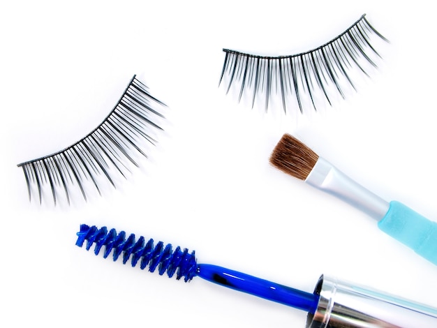 False eyelash mascara and make up brush