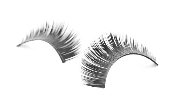 Photo false eyelashes on white background