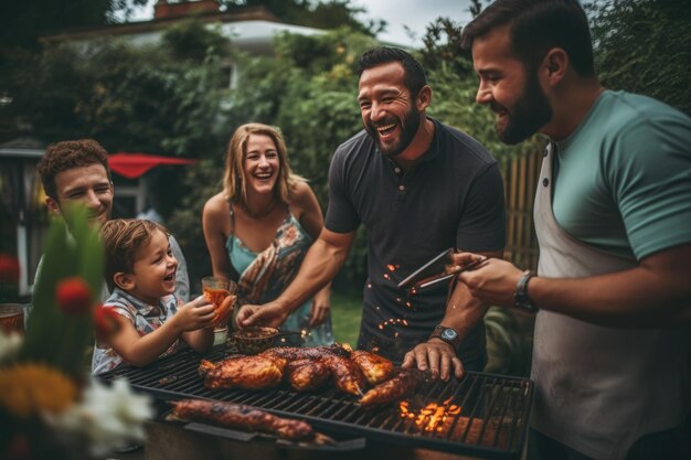 Familie barbecue feest Generatieve AI