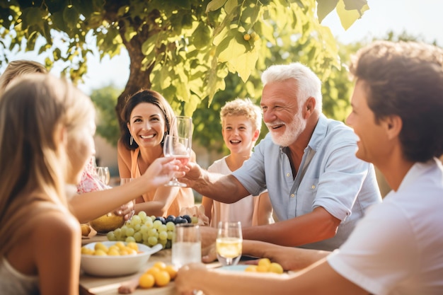 familie dinert in een restaurant