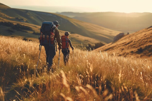 familie en vrienden samen wandelen vakantiereis