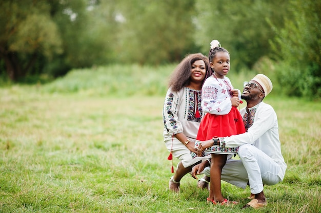 familie in traditionele kleding in het park