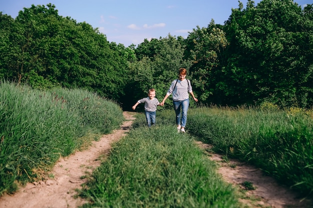 familie look jeans en raglan gestreept