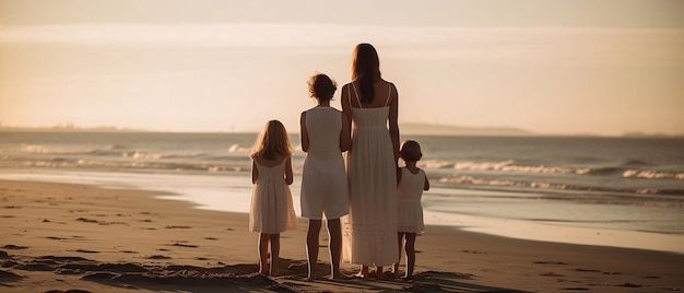 Familie op het strand