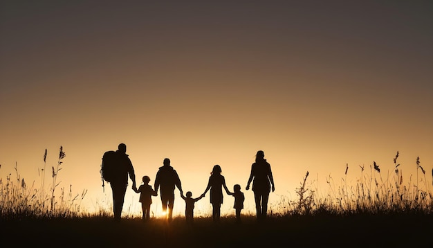 Foto familie silhouetten