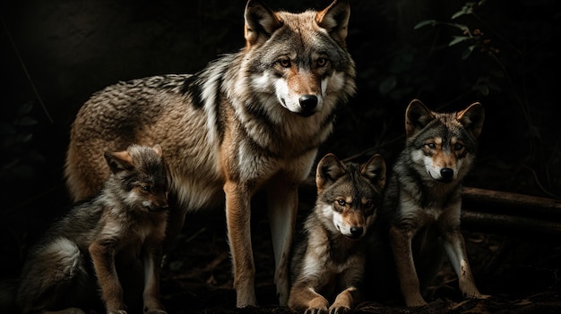 Familiebanden van ongetemde wolven in de wildernis Een glimp van wilde verwantschap