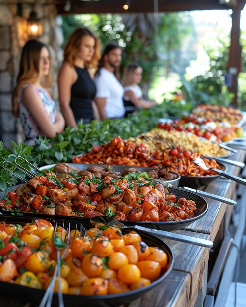 Foto families hosting a backyard cookout wallpaper