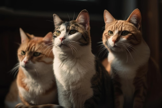 A family of adorable cats