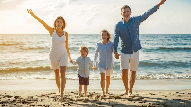 Family at the beach