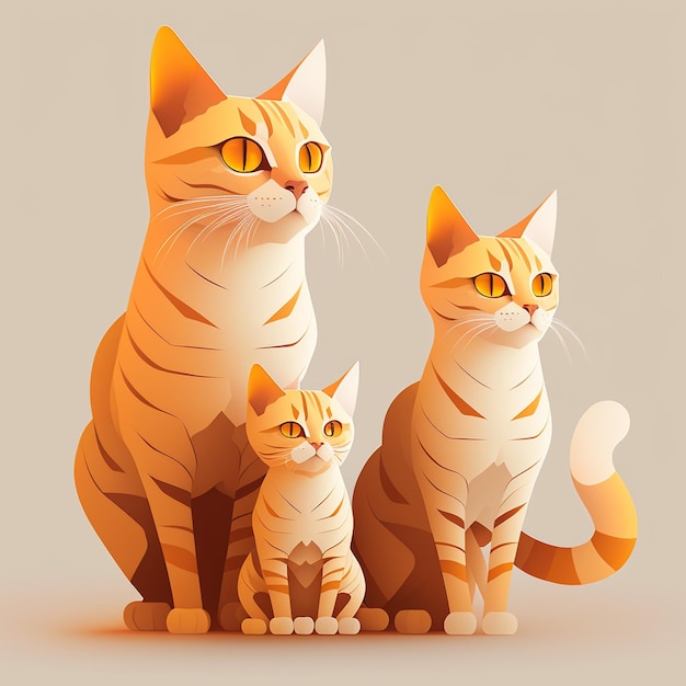 Family Cats vector illustration