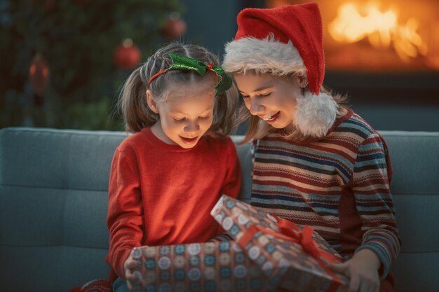 Family celebrating Christmas