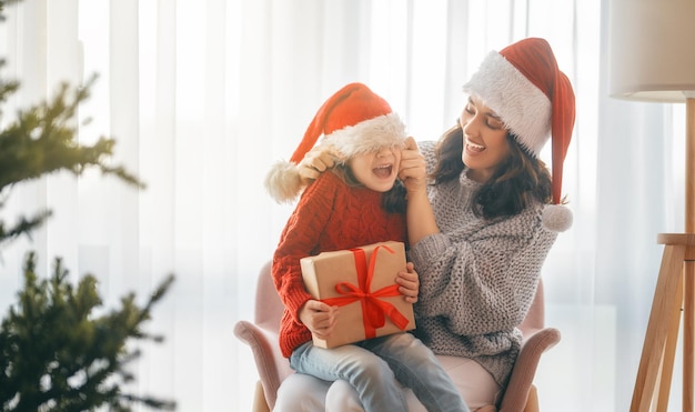 Family celebrating Christmas