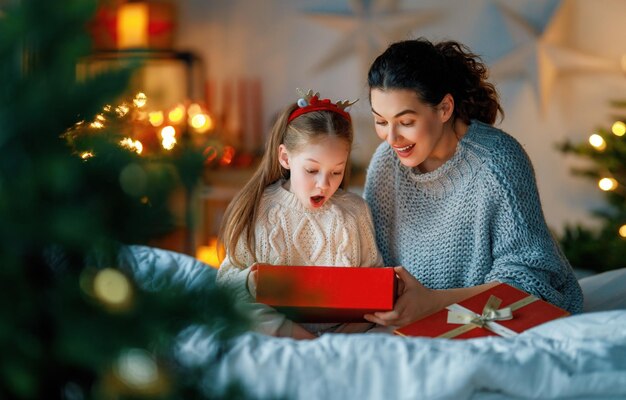 family celebrating Christmas