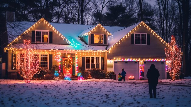 Family Decorating House Together