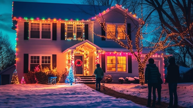 Family Decorating House Together