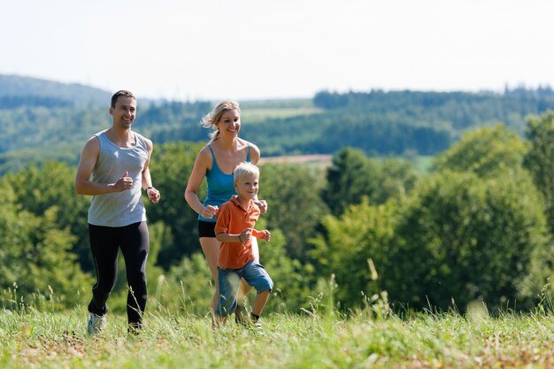 Family doing sports - jogging