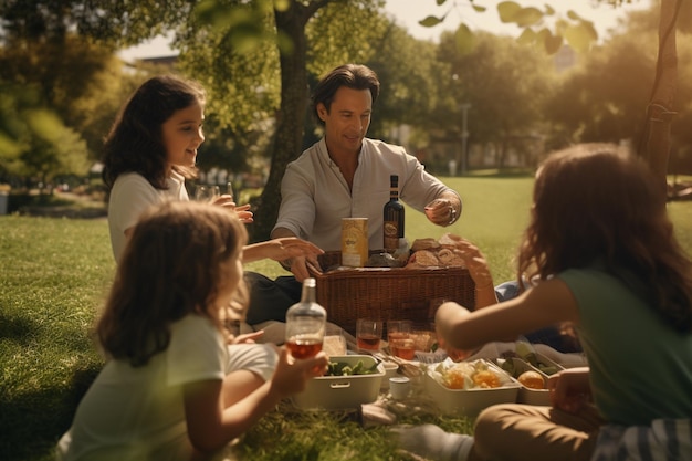 A family enjoying a picnic in a plasticfree park p 00085 02