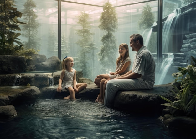 A family enjoying a relaxing day at a spa