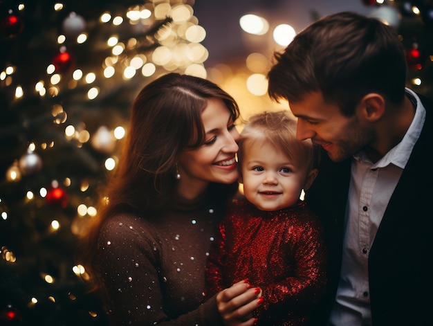 Foto la famiglia festeggia insieme la vigilia di natale