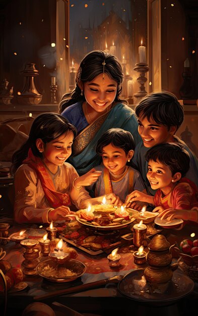 Family Fun Diwali Embraced by Family in Photos