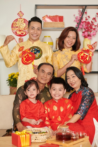 Family Gathered to Celebrate Tet