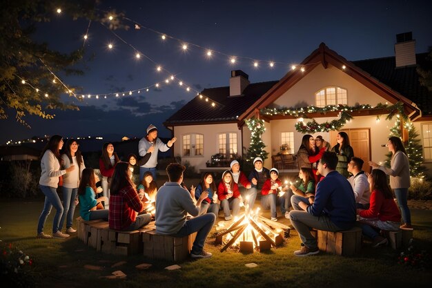 Foto riunione di famiglia per la festa