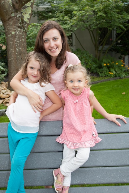 Family generations parenting togetherness field nature concept in garden park