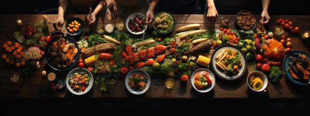 写真 家族の幸せ 夕食を楽しむ