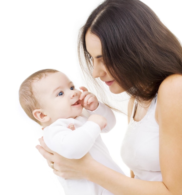 family and happy people concept - baby and mother